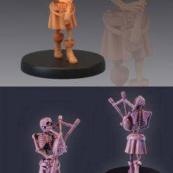 3D model Skeleton Musician Bagpipes