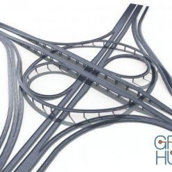 3D model Highway Road Viaduct Flyover-10