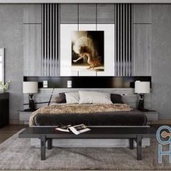 3D model Modern Bedroom Interior Scene 24