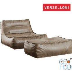 3D model Verzelloni Zoe Large armchair and pouf