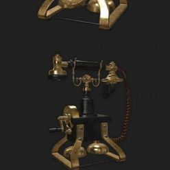 3D model Old Style Telephone PBR