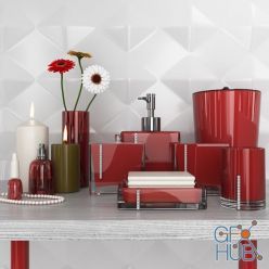 3D model Set of accessories red and black