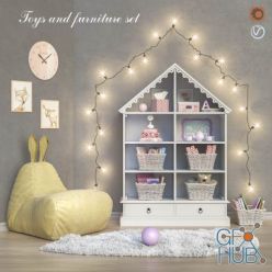 3D model Toys and furniture with garland