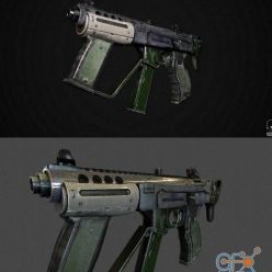 3D model DeusEX Gun PBR