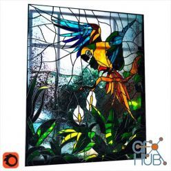 3D model Parrot stained glass