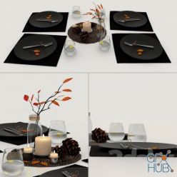 3D model Autumn table setting