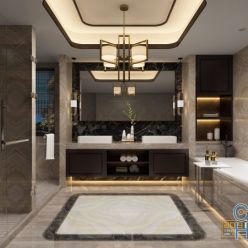 3D model Modern bathroom interior 039