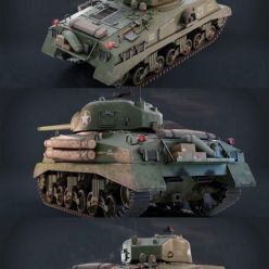 3D model Sherman M4A2 PBR