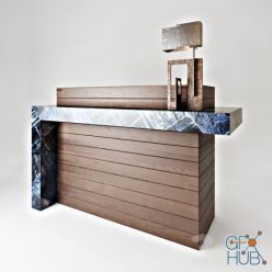 3D model Reception desk, Angelo Brotto Table Lamps