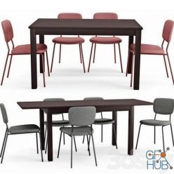 3D model Table and chair Laneberg Karljan