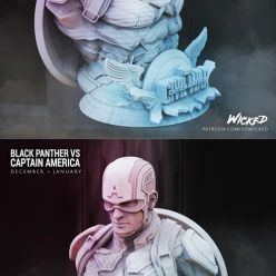 3D model Wicked Captain America Bust – 3D Print