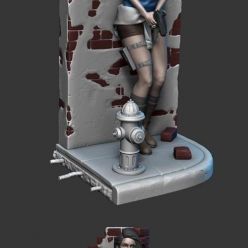 3D model Jill Valentine Pinned to the wall diorama – 3D Print