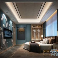 3D model Bedroom Interior of the Hotel 019