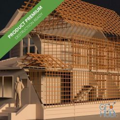 3D model 3Dreamlibrary – Building 016 – Destruction Ready Asset
