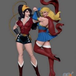 3D model Wonder woman and supergirl 3D print ready