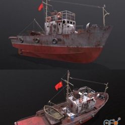 3D model Small fishing seiner MRS80 PBR
