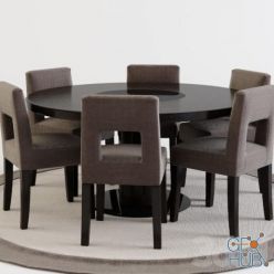 3D model Table + chairs contemporary