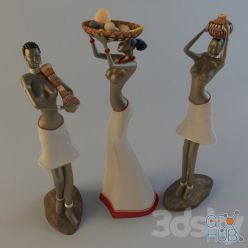 3D model Africans sculpture