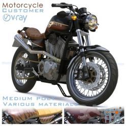 3D model Motorcycle (Vray)