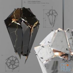3D model Edie marble chandelier