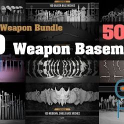 3D model ArtStation – 820 Weapon Basemeshes ( CGSphere Weapon Bundle )