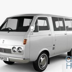 3D model Toyota Hiace Passenger Van 1967