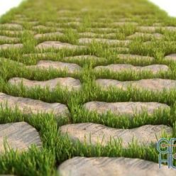 3D model Decorative track with grass