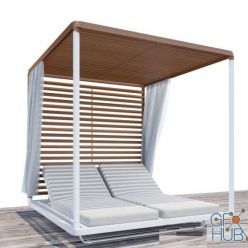 3D model Pavilion Daybed Tribu Beach chaise longue Animated (max 2016)