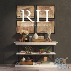 3D model Restoration Hardware Parisian cornice console