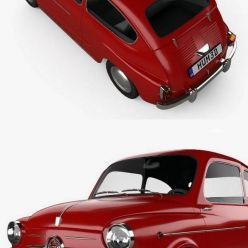 3D model Car Fiat 600 D 1960