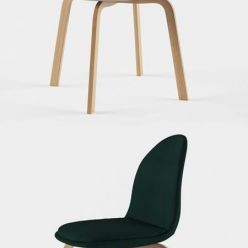 3D model Fritz Hansen Sammen Chair and the table