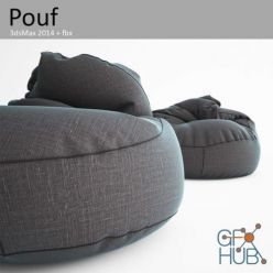 3D model Collection of modern poufs