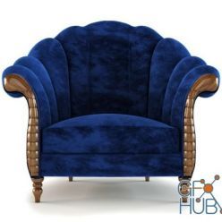 3D model Blue armchair classic style