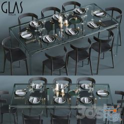 3D model Glas Italia table set