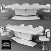 3D model table, chair, modern, furniture set