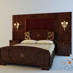 3D model Classic wooden bed