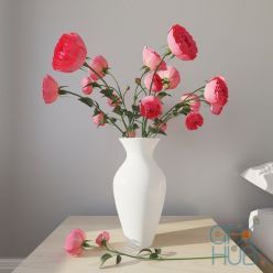 3D model Figured vase with roses