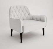 3D model White armchair with black legs