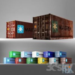 3D model 20 ft shipping container Maersk