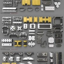 3D model Gumroad – Hard Surface Kitbash Library 2 – Panels/Vents