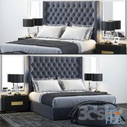 3D model RH Zadie Tufted Bed (max, obj)