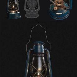 3D model Oil lantern PBR