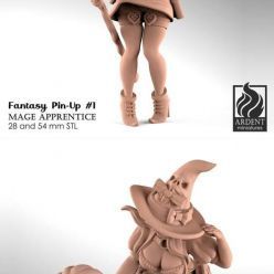 3D model Mage Apprentice - Fantasy Pin-up – 3D Print