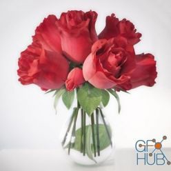 3D model Little roses in a vase
