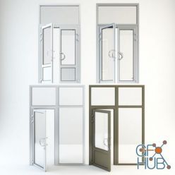 3D model Aluminum entrance door