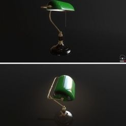 3D model Old office desk lamp PBR