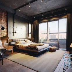 3D model Modern Style Bedroom 614