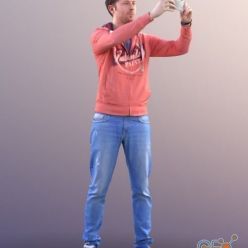 3D model Casual Man Taking Photo Scanned