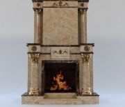 3D model Two-storey fireplace in marble