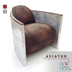 3D model Aviator Tomcat armchair by Timothy Oulton